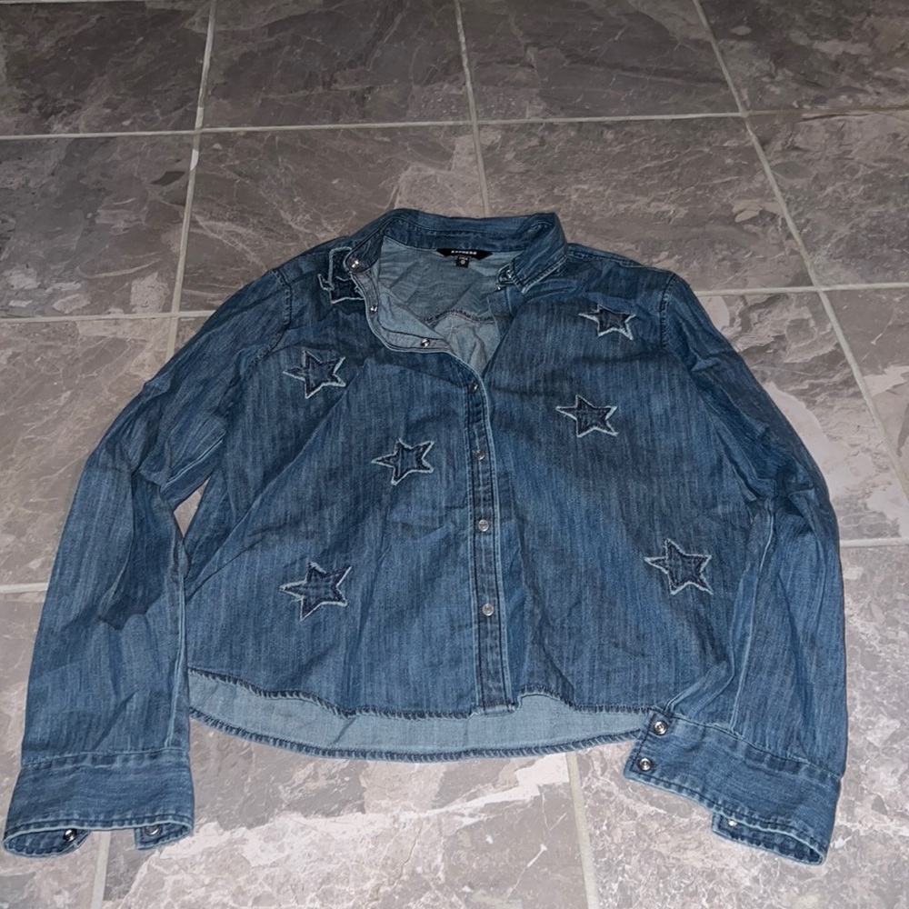 express denim shirt with stars